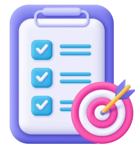 3D icon of a checklist